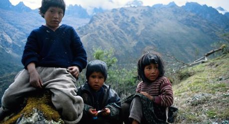 Solar lamps for remote Andean villages, Peru