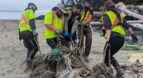 Remove plastic debris from remote coastal beaches in Canada