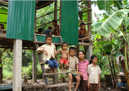 Building housing in Phnom Penh, Cambodia